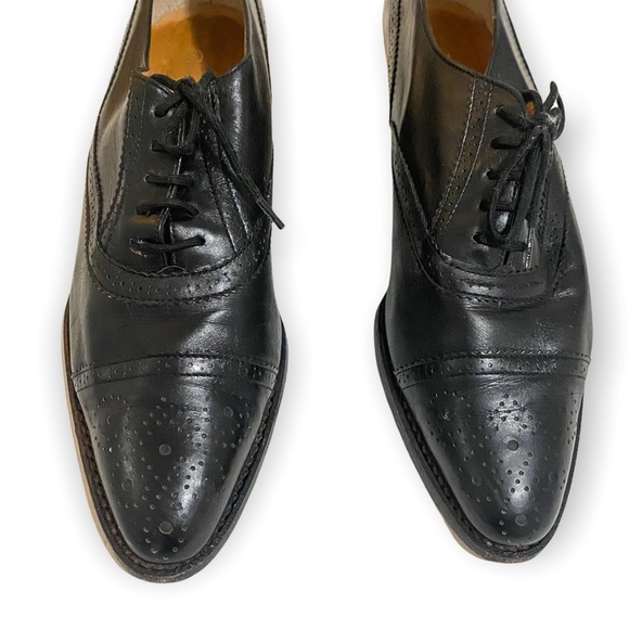 Vintage‎ 90s Robert Clergerie Black leather Lace Up shoes with brogue.  Sz 7.5 - Picture 13 of 13